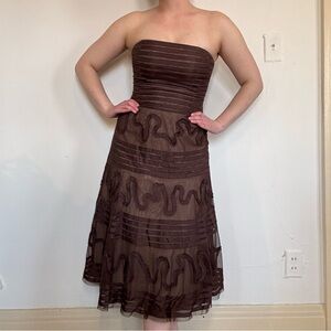 BCBG Max Azria Brown Prom Dress